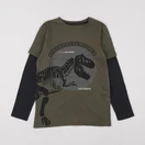 Vertbaudet - tee-shirt vert, noir - 10 ans