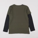 Vertbaudet - tee-shirt vert, noir - 10 ans