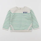 Vertbaudet - pull blanc, vert - 18 mois