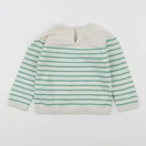 Vertbaudet - pull blanc, vert - 18 mois
