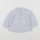 Boutchou - chemise blanc, bleu - 6 mois