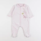 Petit Bateau - pyjama velours rose - 9 mois