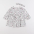 Vertbaudet - robe blanc, gris - 12 mois