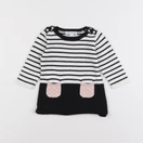 Vertbaudet - robe blanc, noir - 6 mois