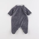 Petit Bateau - pyjama velours gris - 0 mois