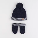 Vertbaudet - ensemble bonnet/moufles bleu - 12/18 mois
