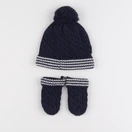 Vertbaudet - ensemble bonnet/moufles bleu - 12/18 mois
