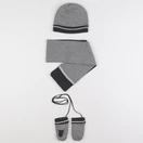 Jacadi - ensemble bonnet/moufles/écharpe gris - 18 mois