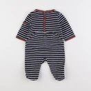Jacadi - pyjama velours bleu, blanc - 3 mois