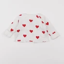 Petit Bateau - tee-shirt blanc, rouge - 12 mois
