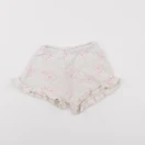 Zara - pantalon blanc, rose - 9/12 mois