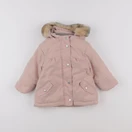 Vertbaudet - manteau doublure amovible rose - 12 mois
