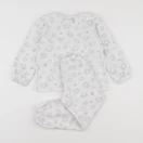 Petit Bateau - pyjama velours blanc, argent - 4 ans