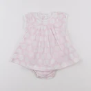 Jacadi - robe blanc, rose - 3 mois
