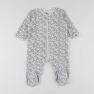 Petit Bateau - pyjama velours gris - 12 mois