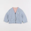 IKKS - veste réversible, imprimé au dos bleu, rose - 6 mois
