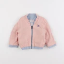 IKKS - veste réversible, imprimé au dos bleu, rose - 6 mois