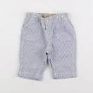 H&M - pantalon bleu, blanc - 9/12 mois