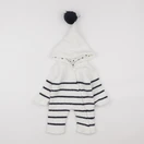 Vertbaudet - combinaison blanc, bleu - 3 mois