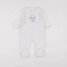 Vertbaudet - pyjama velours blanc, bleu - 9 mois