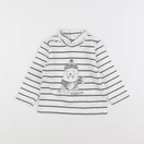 Vertbaudet - sous-pull blanc, bleu - 9 mois