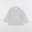 Vertbaudet - sous-pull blanc, bleu - 9 mois