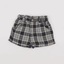 Vertbaudet - short blanc, gris - 9 mois