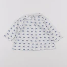 Boutchou - tee-shirt blanc, bleu - 3 mois