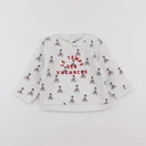 Boutchou - sweat blanc, bleu - 12 mois