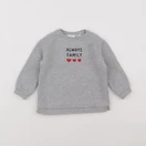 Zara - sweat gris - 6/9 mois