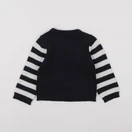 Vertbaudet - pull bleu, blanc - 12 mois