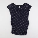 H&M - tee-shirt grossesse bleu, blanc - m