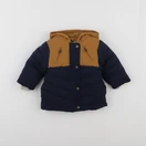 Vertbaudet - manteau doublure amovible bleu, marron - 6 mois
