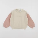 Vertbaudet - pull beige, rose - 3 ans