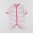 Petit Bateau - pyjama velours rose - 0 mois