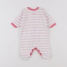 Petit Bateau - pyjama velours rose - 0 mois