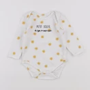 Vertbaudet - body blanc, jaune - 6 mois