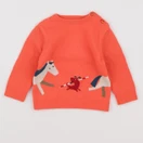 Jacadi - pull orange - 6 mois