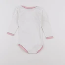 Petit Bateau - body rose, blanc - 12 mois