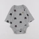 GAP - body gris - 0/3 mois