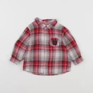 Petit Bateau - chemise blanc, rouge - 12 mois
