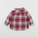Petit Bateau - chemise blanc, rouge - 12 mois