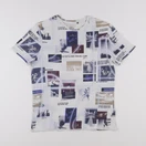 IKKS - tee-shirt blanc, bleu - 14 ans