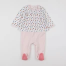 Cadet Rousselle - pyjama velours rose, blanc - 12 mois