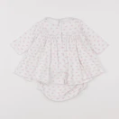 Petit Bateau - robe blanc, rose - 6 mois