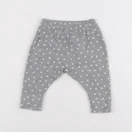 Petit Bateau - sarouel gris, blanc - 3 mois
