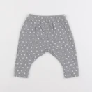 Petit Bateau - sarouel gris, blanc - 3 mois