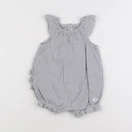 Petit Bateau - combinaison blanc, gris - 6 mois