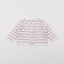 Petit Bateau - tee-shirt blanc, rouge - 6 mois