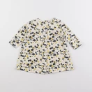 Petit Bateau - robe blanc, bleu - 6 mois